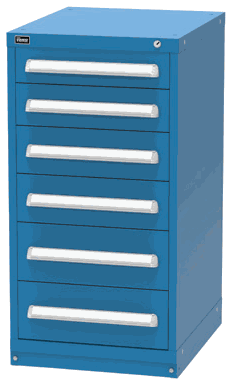 Vidmar RP2143A modular drawer cabinet, Dark Blue