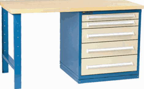 Vidmar Straight Workbench, Single Cabinet
